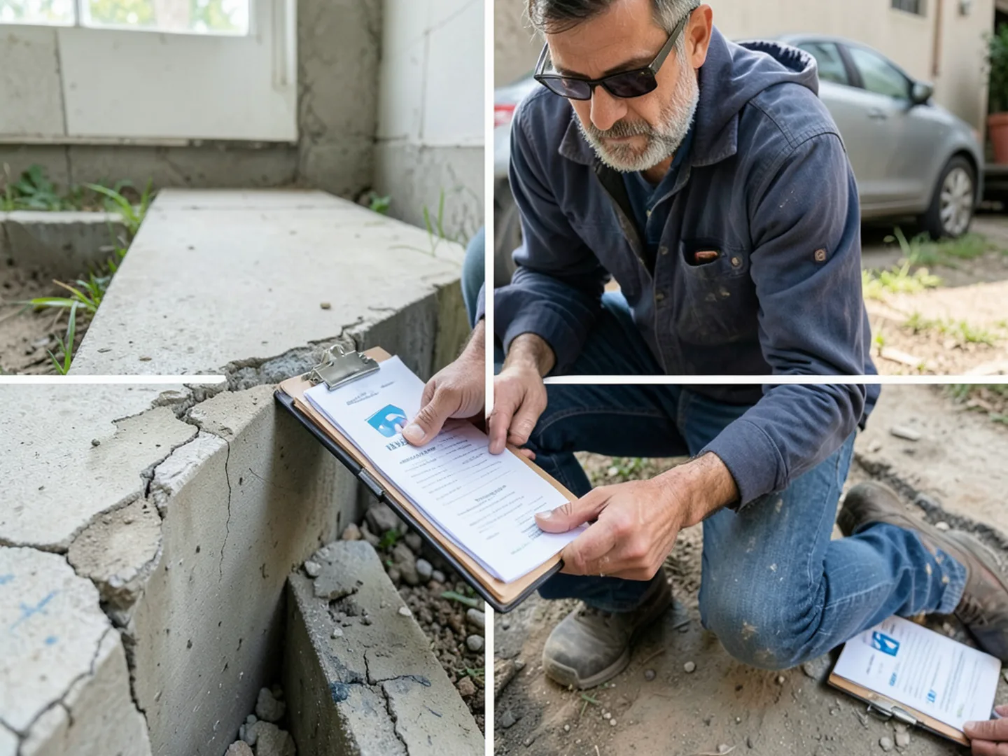 Clipboard and digital camera recording hail strikes for insurance claim submission